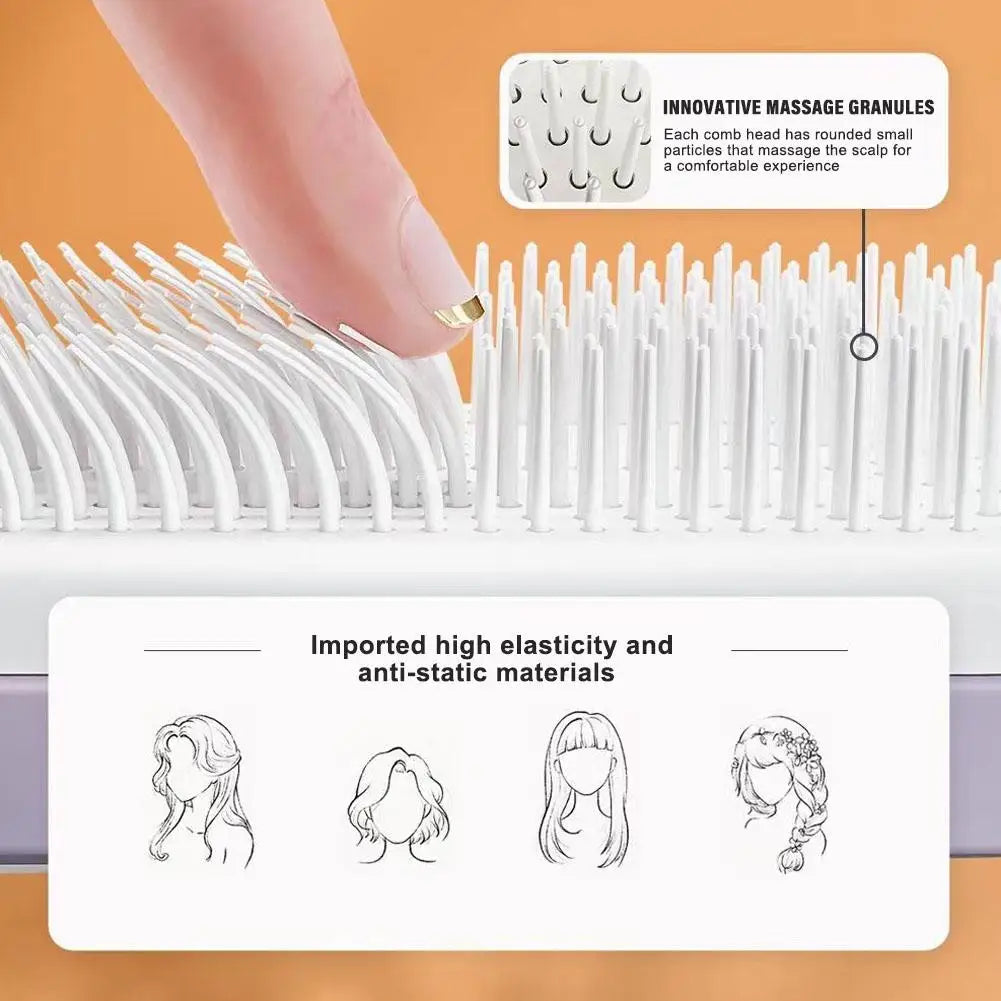 Retractable Anti-Static Self-cleaning Hair Brush